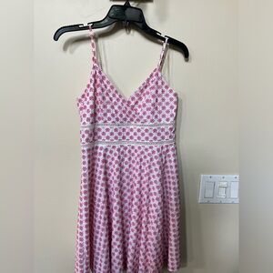 Pink and white floral mini dress | vintage | M